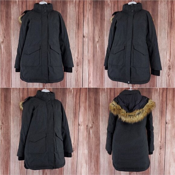 Lole Jackets & Blazers - Lole Womens Small Malory Jacket Charcoal Gray Winter Down Coat Faux Fur Hood